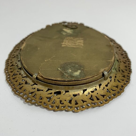 Portrait Miniature Elizabeth Duchess Devonshire Victorian Gold Tone Oval Frame - Picture 8 of 8